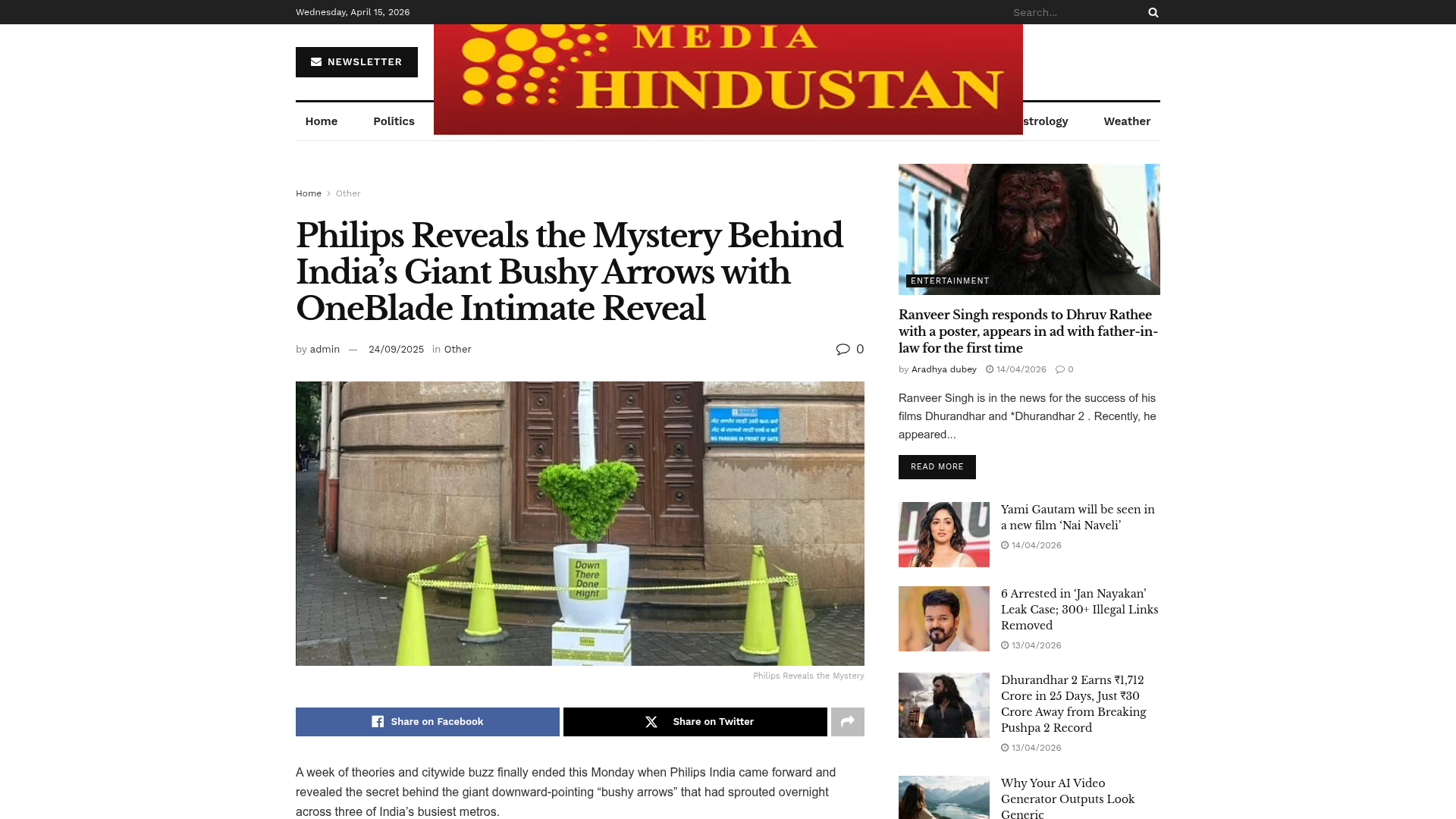 Philips Reveals the Mystery Behind India's Giant Bushy Arrows