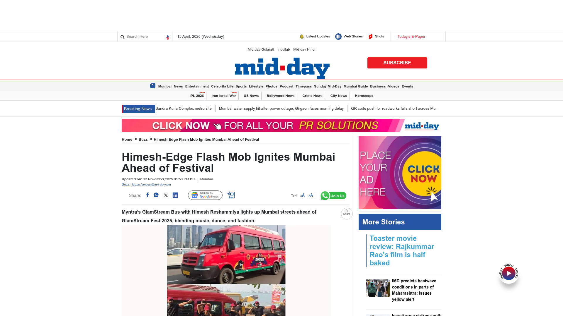 Himesh Edge Flash Mob Ignites Mumbai Ahead of Festival
