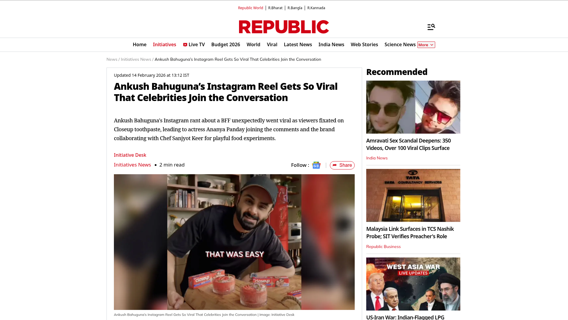 Ankush Bahuguna's Instagram Reel Goes Viral – Celebrities Join In